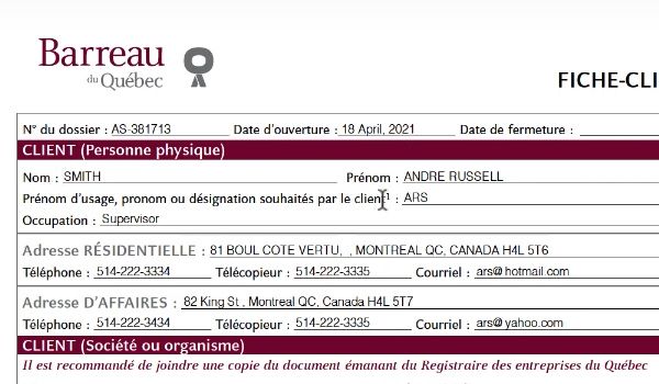 Generating Quebec Bar's "Fiche Client" forms