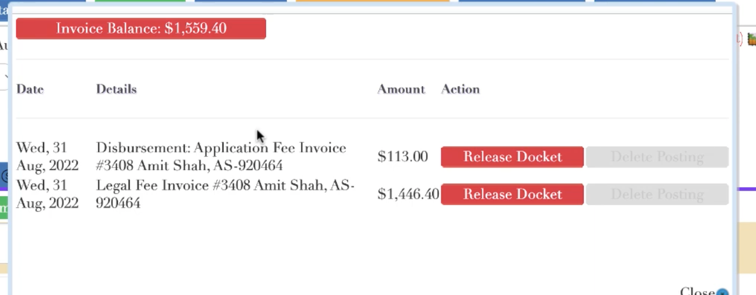 How do I delete a legal invoice?