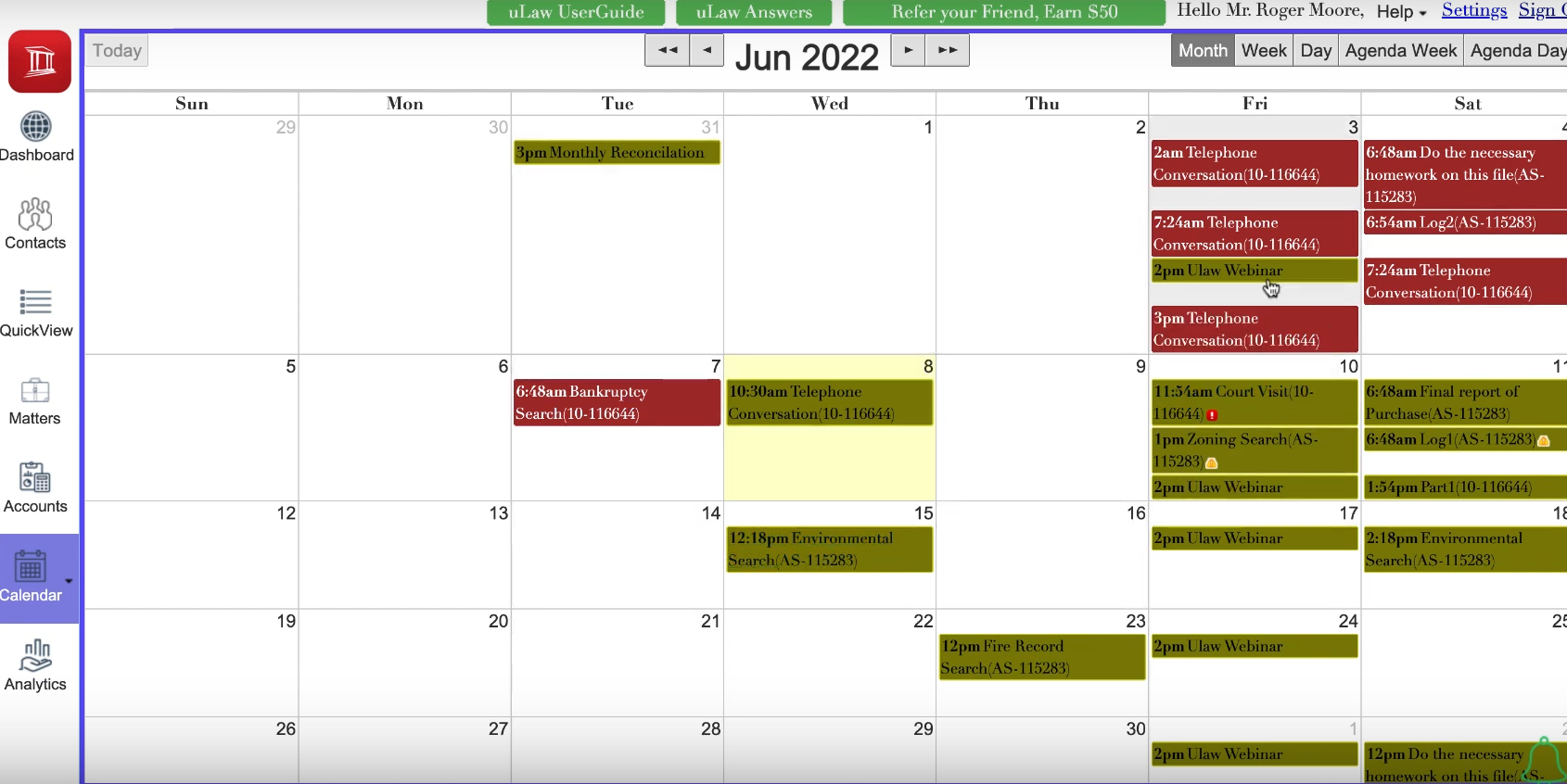 Connecting Google Calendar with uLaw Calendar