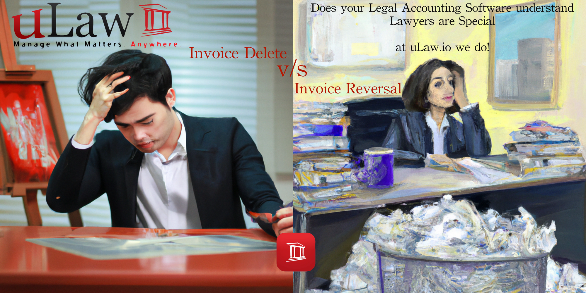 Invoice Delete V/s Reversal, does your legal accounting software even know the difference? uLaw does!