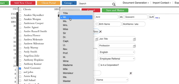 uLaw now supports gender neutral titles/prefix's